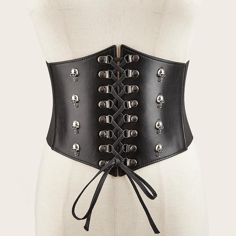 Wind Ladies Wide Belt Retro Elastic Elastic Waist Seal Dress Waist Decoration