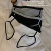 Female Spring and Autumn Simple Contrast Color Pure Cotton Comfortable Waist High Split Triangle Briefs