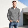 Herren Pullover mit Reißverschluss, Leopardenmuster, Stehkragen, Lässig, Knitterfrei, Sportliches Oberteil für Herbst Winter