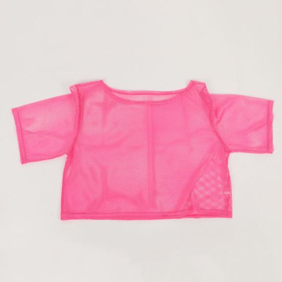 2 bucăți/set de acoperire pentru vestă, culoare solidă, cu mânecă scurtă, cu umăr, set de plasă pentru acoperire, cu gâtul în formă de O, vestă fără mâneci