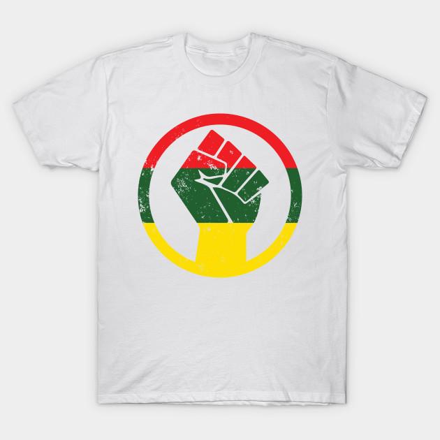 

T Shirt Women Rasta Black Power Fist Distressed Shirt Harajuku Print Kawaii Tshirt Summer Short Sleeve Female T-Shirt Top Tee