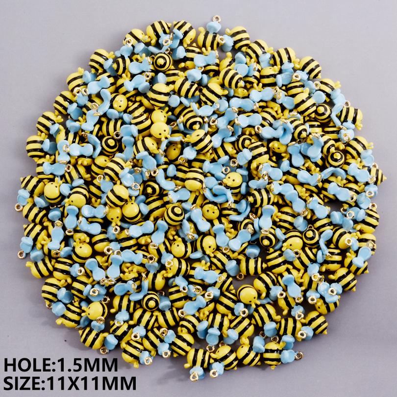 5pcs Enamel Charm Ladybug Bee Croissant Ice Cream Charms For Jewelry Making Supplies Food/Animal Pendant 3D Banana DIY Materials