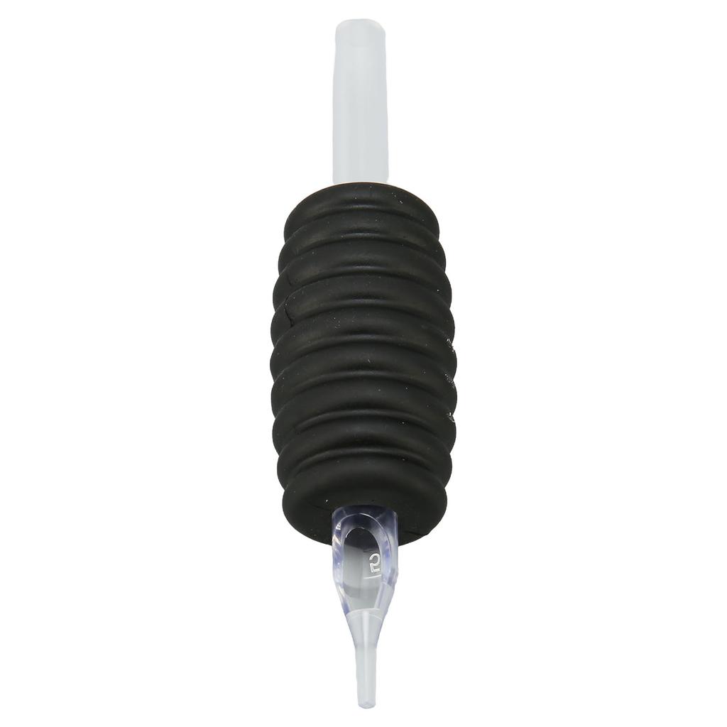 20pcs Tattoo Tube Grip Black 5RT Silicone Lightweight Stable Disposable Tattoo Tip Tubes 0.98in