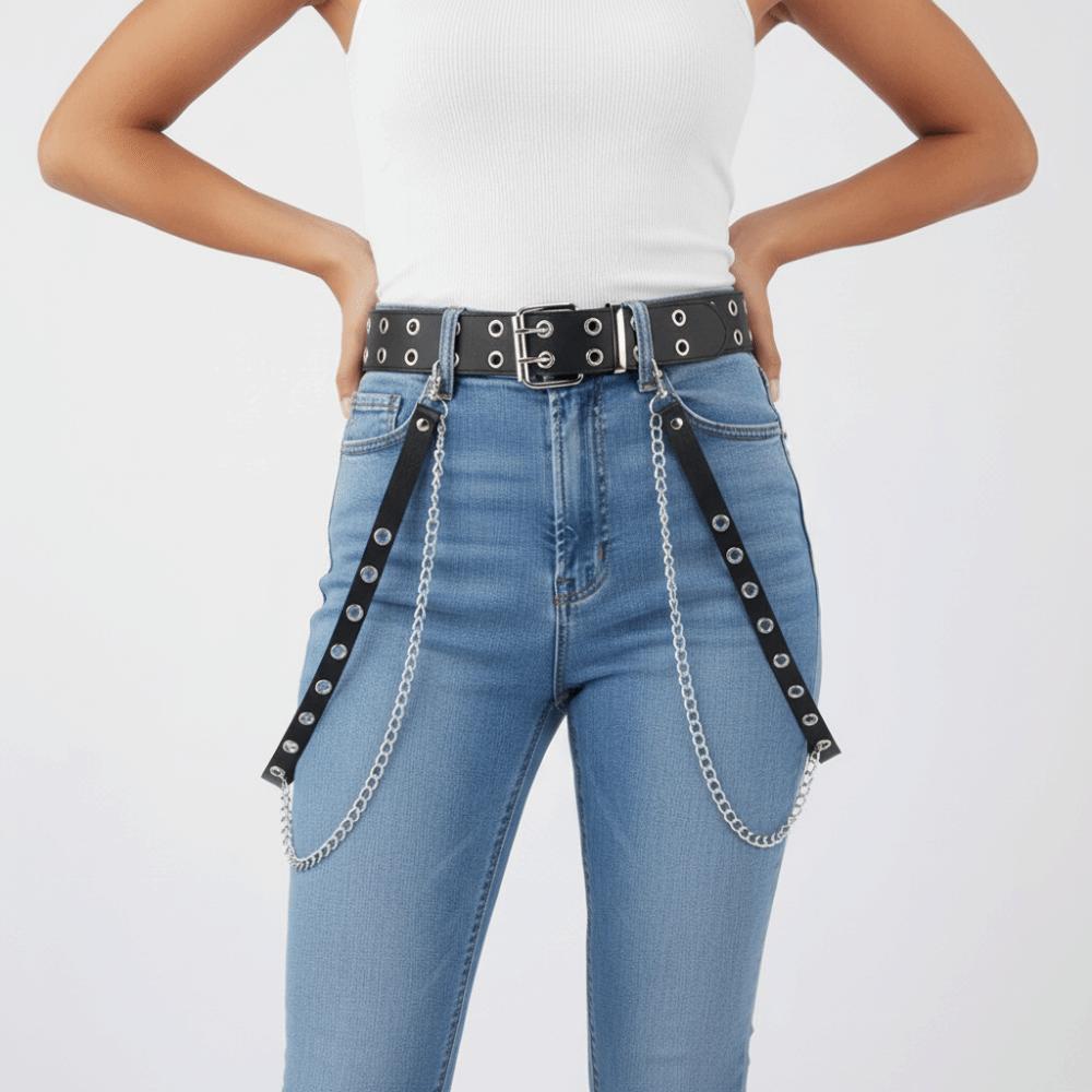 Hip Hop PU Leather Belt Punk Skirt Belt Fashion Women Waist Belt  Dress Accessories