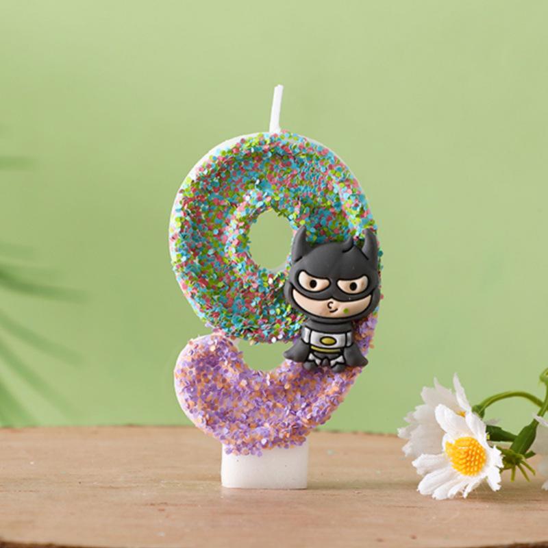 Shein Batman Number Candles 0-9: Kid's Birthday Cake Party Decorations.