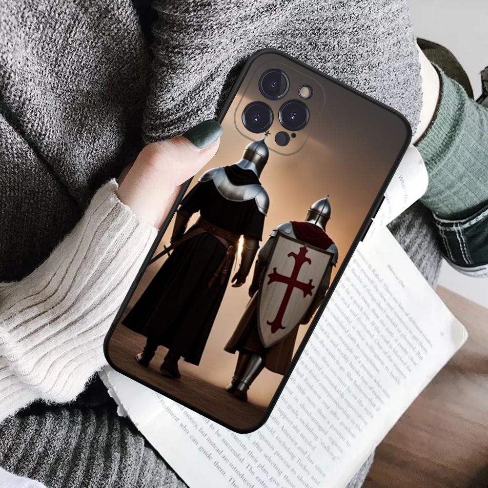Knights Templar Luxury Phone Case For IPhone 16 15 8 7 6 6S Plus X SE XR XS 14 11 12 13 Mini Pro Max Mobile Case