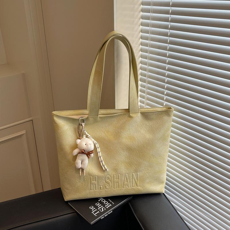 Versatile simple shoulder big bag, casual college student commuter tote bag, new large-capacity bag