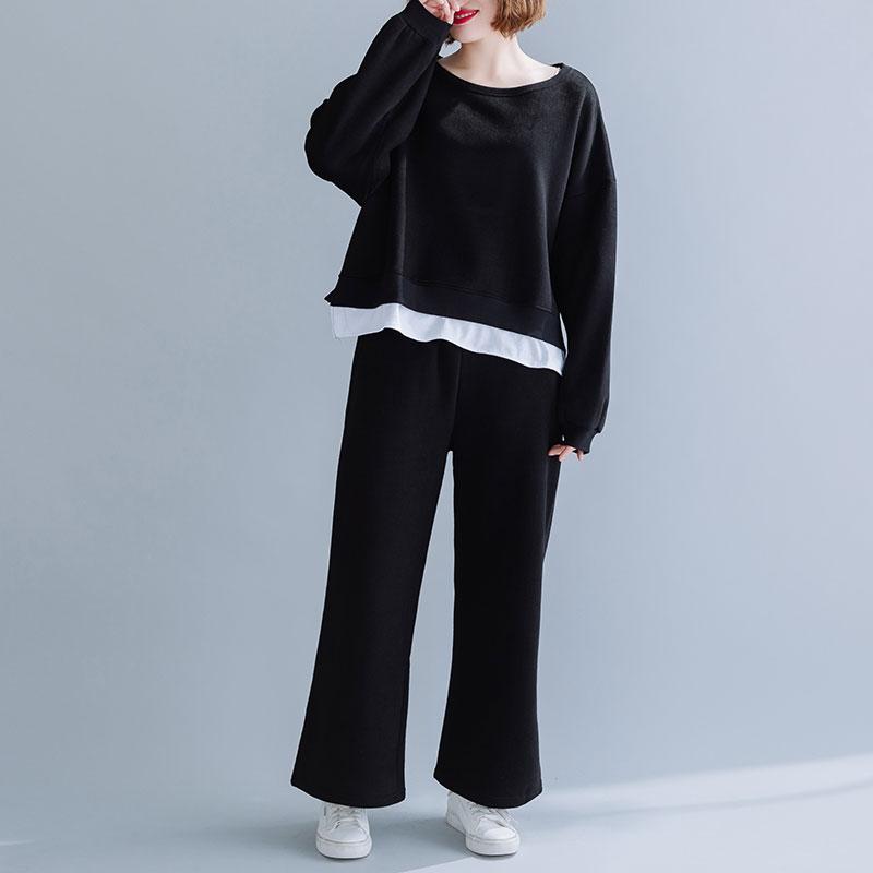 

DIMANAF 2023 Новые топы больших размеров Женские толстовки и свитшоты в стиле пэчворк с короткими длинными рукавами Свободные однотонные базовые топы с круглым вырезом 2023 Футболка Новый пуловер