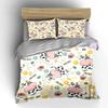 Cartoon Cows and Flowers Pattern Bedding Duvet Cover Set Duvet Cover Pillowcases  (1*Duvet Cover 2*Pillowcases, Without Duvet Insert)