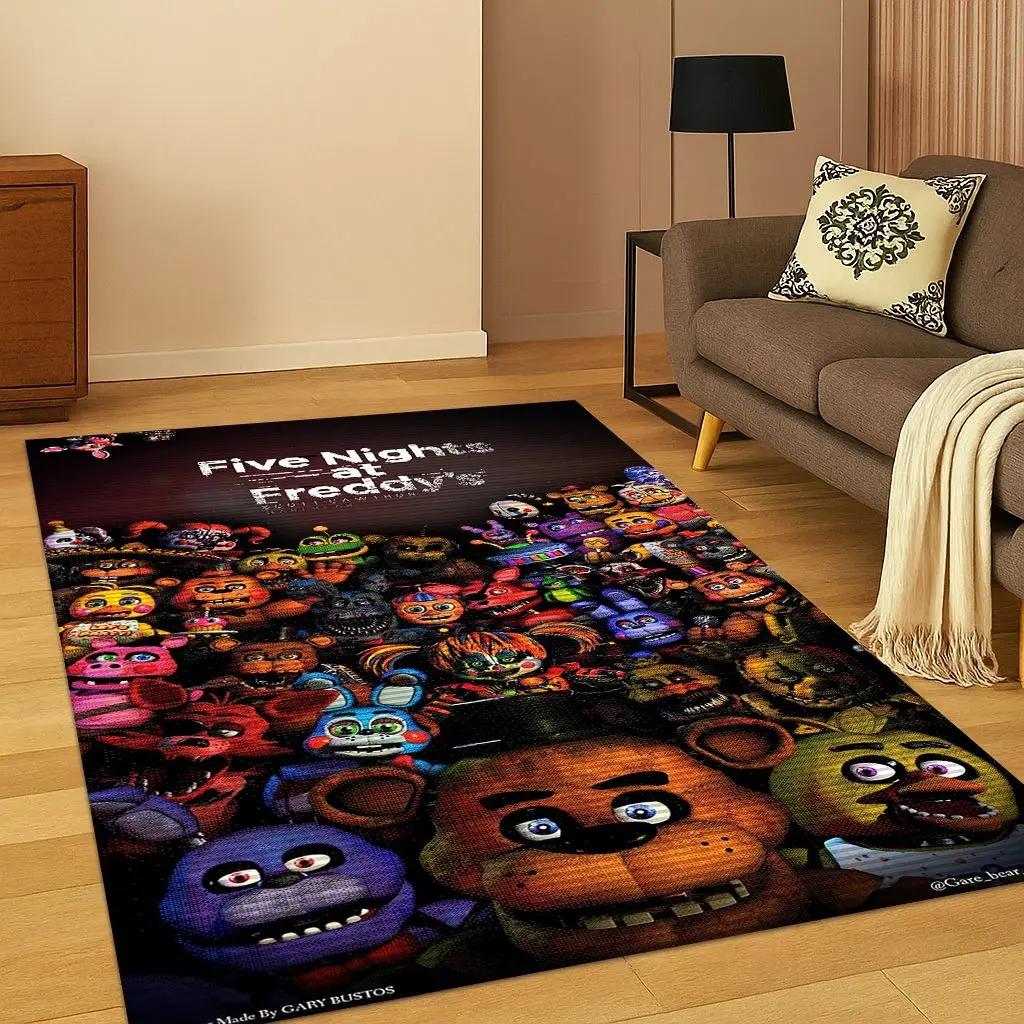 Tappeto Cartoon 3D F-FNAF per Camera da Letto Soggiorno Divano Zerbino Decorazione Casa, Tappeto Area Giochi Bambini Antiscivolo Regalo di Natale