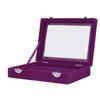 Jewelry Box 7 Slots Velvet Jewellery Holder Storage Display Case for Earring Bracelet Purple