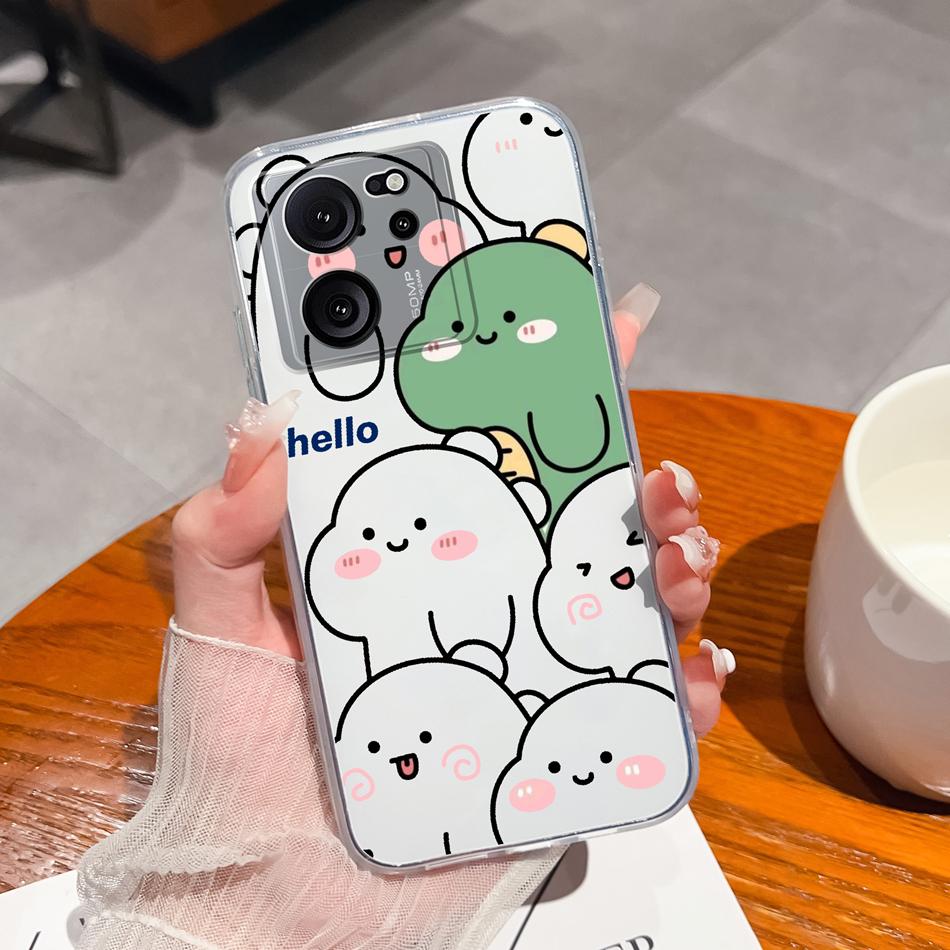 Clear Case For Xiaomi 13T Pro Soft TPU Silicone Cute Cartoon Back Cover For Xiaomi 13 T 13TPro Anti Drop Lightweight Phone Cases