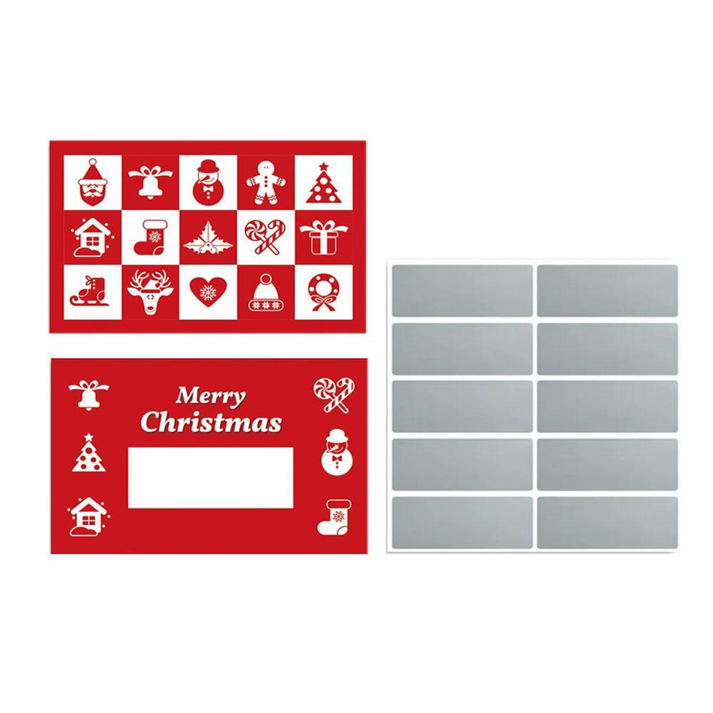 10pcs Christmas Scratch Cards Set DIY Gift Vouchers with Santa Claus & Tree Designs Party Favors DIY Games Supplies Gift Voucher