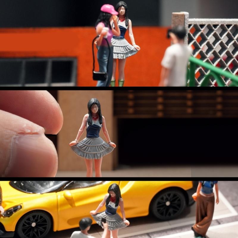 Cute Resin Miniature Girl Model In Bright Dress Perfect For Small Home Additions