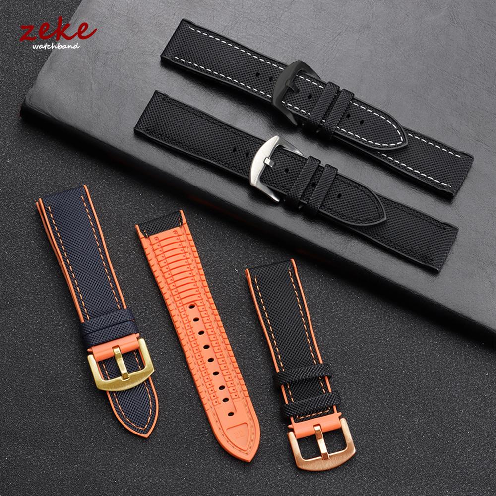 20mm Nylon Silikon Uhrenarmband für Omega für IWC Uhren Herren Sport Genähtes Uhrenband 18/21/22mm Weiches Ersatz-Uhrenband