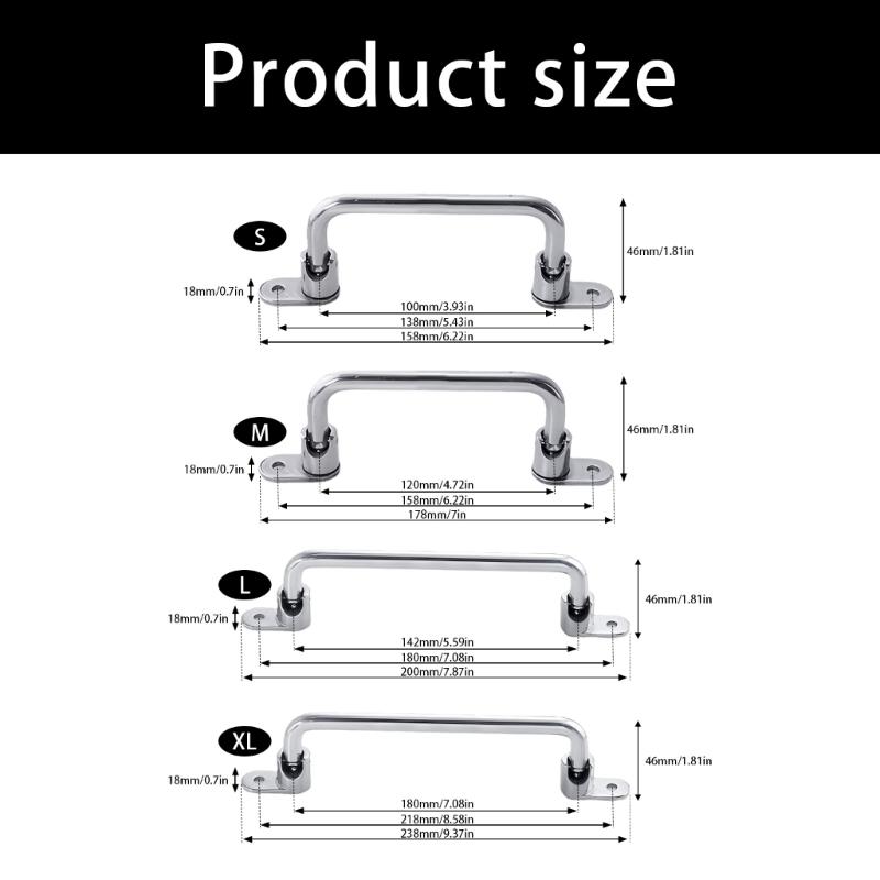 90 Degrees Folding Door Pull Stainless Steel Rustproof Cabinet Pull Handle Equipment Exterior Handle Hardware Accessory