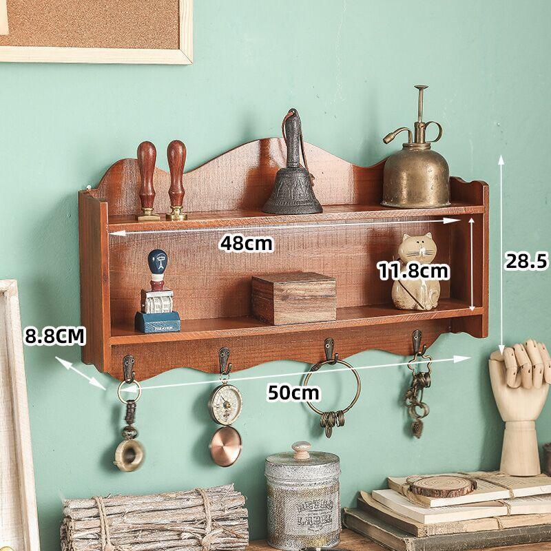 Wooden wall mounted envelope holder, bedroom, study room, key hook, solid wood wall, miscellaneous sorting and storage rack