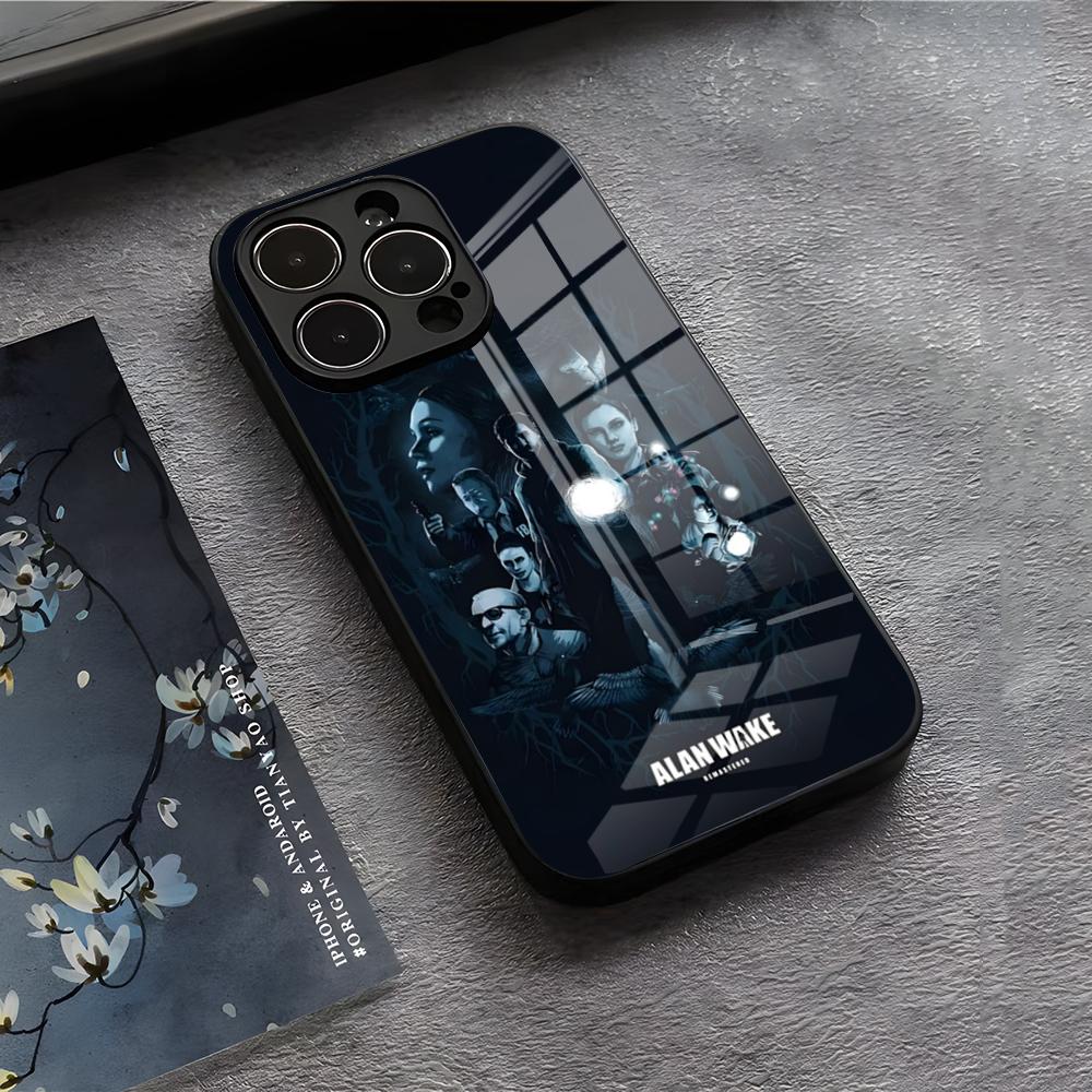 A-Alan W-Wake 2 Phone Case For IPhone 17 Air 16 E Pro Max 15 14 13 Mini 12 Pro 11 Max Plus Black Glass Cover