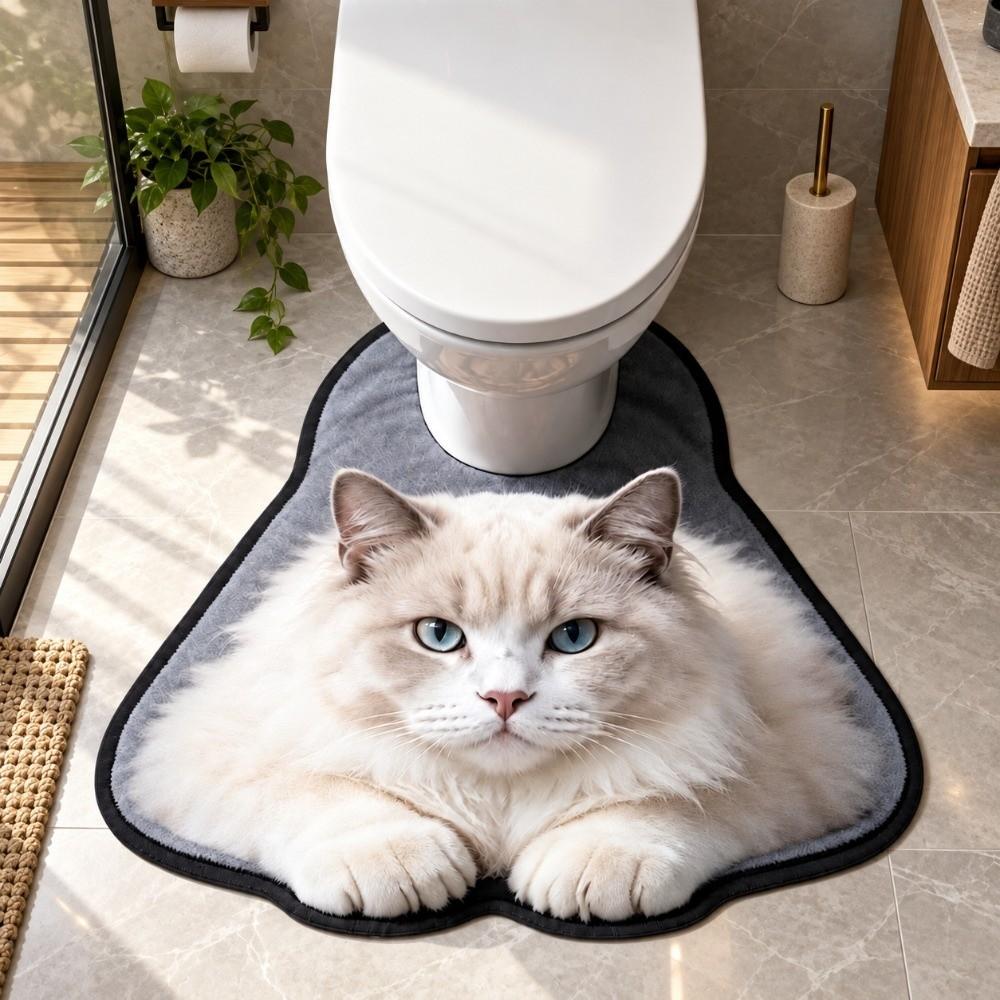 Non-slip Lifelike Animal Toilet Floor Mat 40×50CM 50×60CM Toilet Floor Mat Bathroom Decor