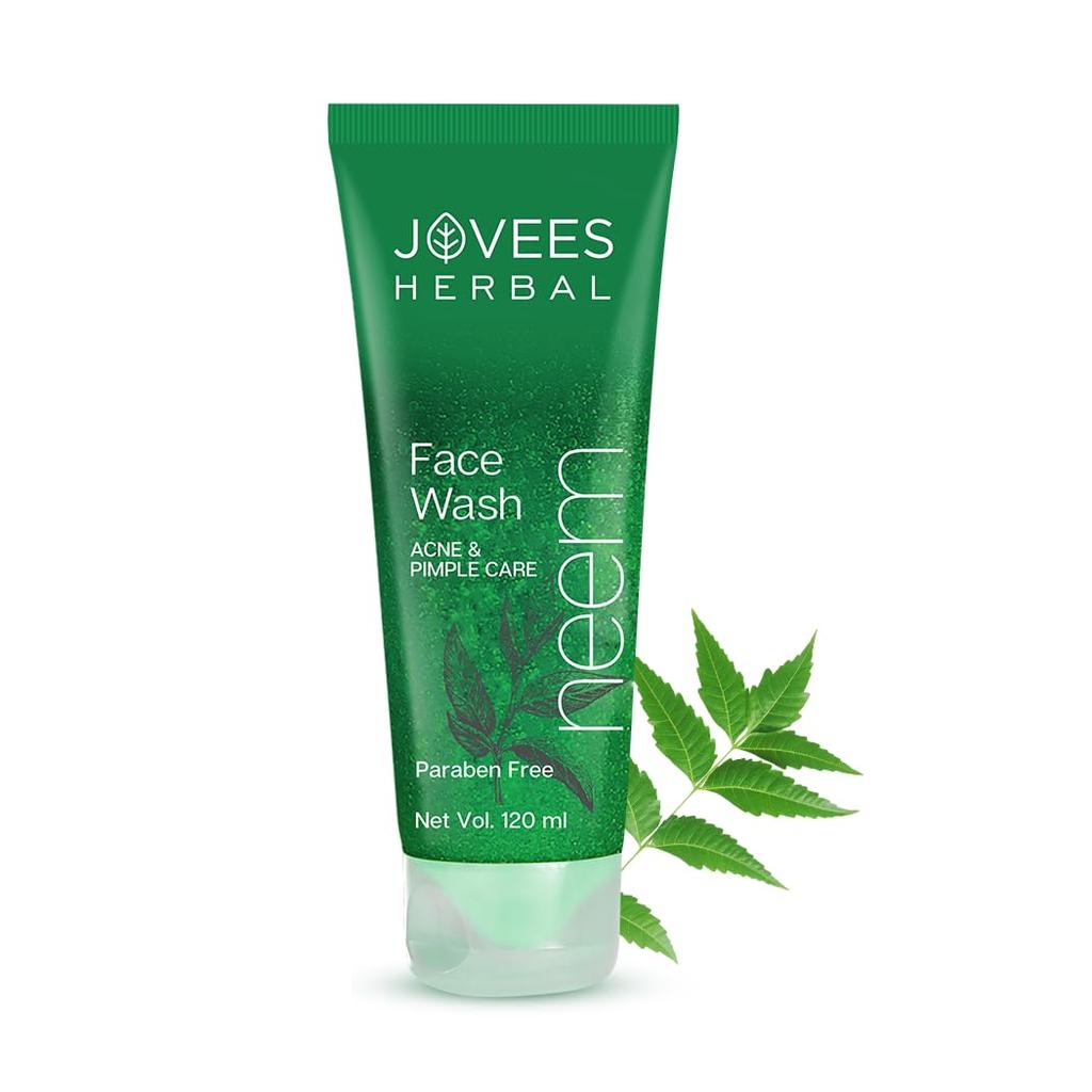 Jovees Herbal Neem Face Wash With Neem & Tea Tree Extracts | For Oily & Acne Prone Skin | Oil Control, Remove Impurities And Prevents Pimples For M
