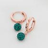 [Merry-Grin] 14K Gold Pin Earrings Birthstone Color Mirror Ball May Emerald