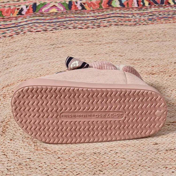 Fashion Bow Platform Women Snow Ankle Boots Suede Shoes Winter Warm Walking Shoes  2024 Trend Short  Cozy Mujer Zapatos Botas