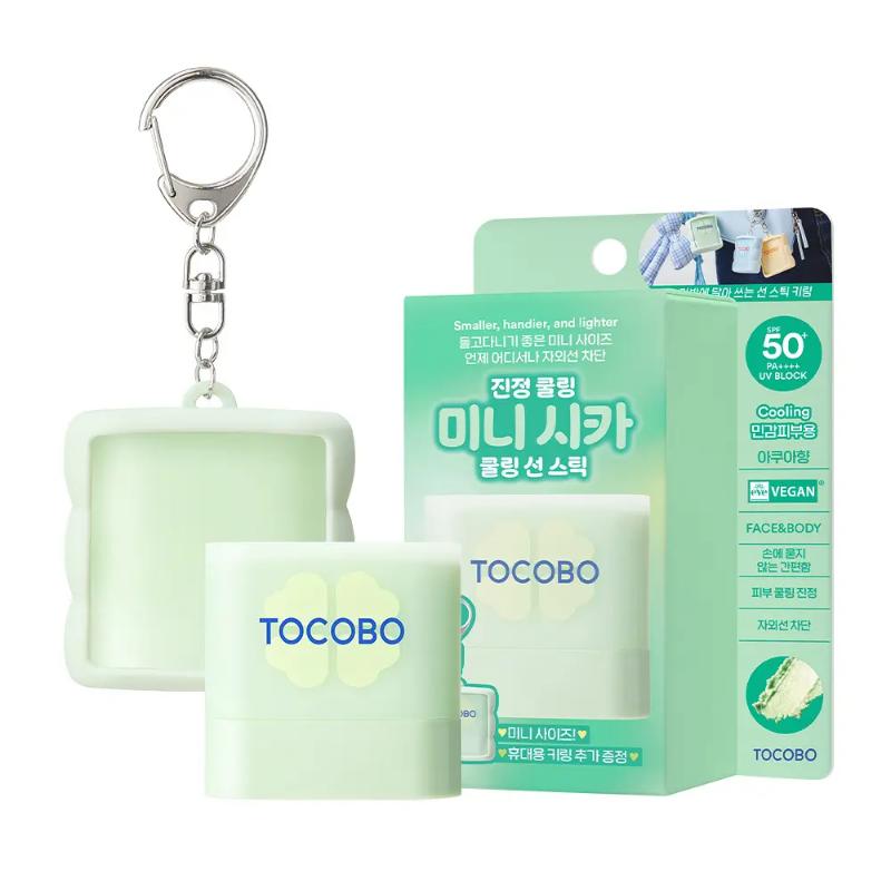 

TOCOBO Охлаждающий солнцезащитный стик Cica Мини-набор | SPF50+ PA++++ | Мгновенное охлаждение и успокоение | В комплекте брелок лимитированной серии | 11 г / 0,38 унции.