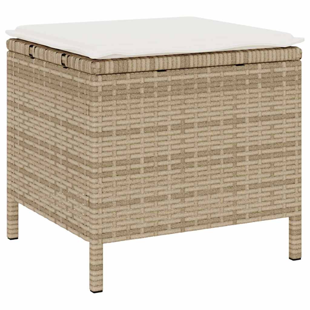 Garden Dining Set Beige Poly Rattan