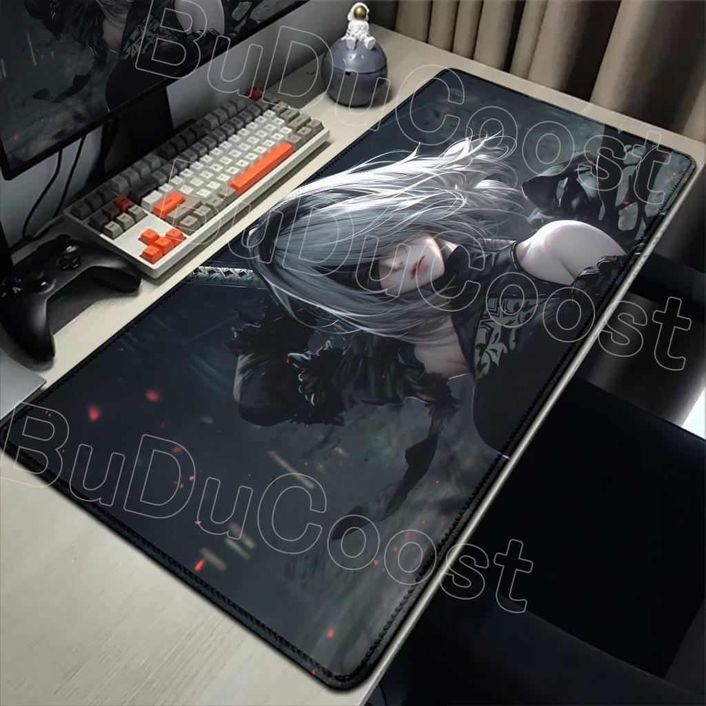 E-sports Pretty NieR:Alfombrilla de ratón Automata 2B Alfombrilla de goma grande para mesa Alfombrilla de ratón para juegos de PC Alfombrilla para escritorio de portátil Alfombrilla antideslizante para teclado de ordenador