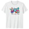 Peace Love Teach TShirt Teacher Education Gift For Her