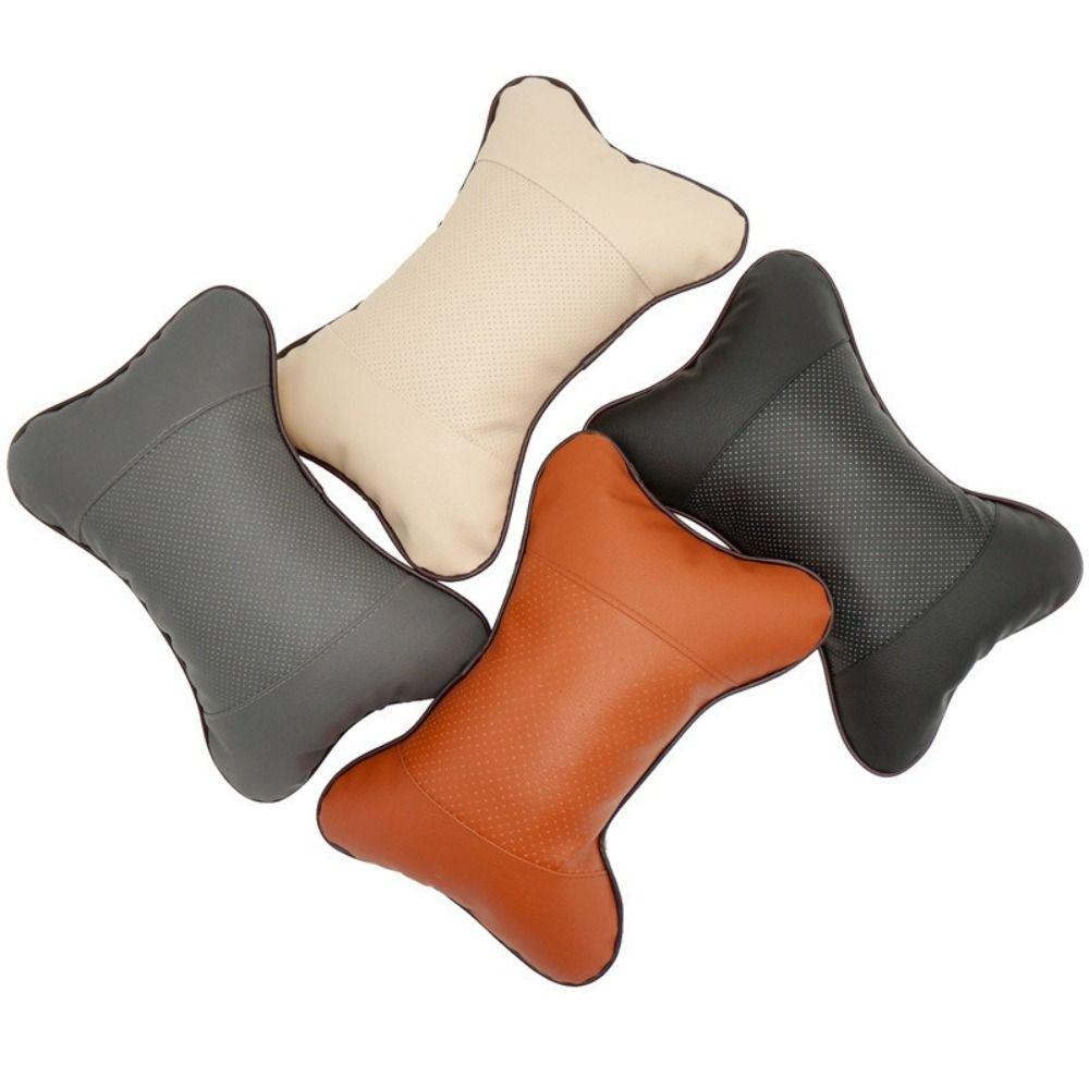 PU Leather Automobile Headrest Cushion Fiber Fill Cervical Spine Cushion  Neck Rest