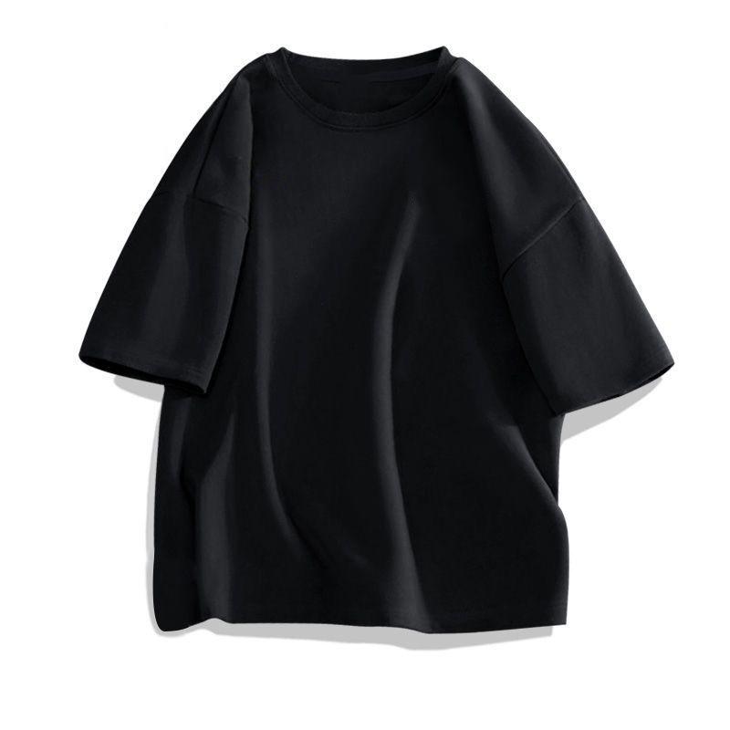 Unisex Trendy Cotton Short Sleeve T-Shirt - Simple Print, Five-Point Sleeve, Summer Style