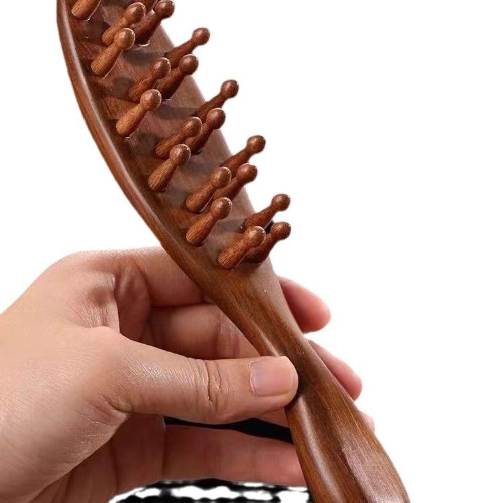 Scalp Relax Head Massage Comb Sandalwood Scalp Meridian Massager Sandalwood Hair Comb  Straight