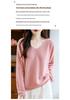 Women's V-Neck Pure Wool Sweater: Lightweight, Lazy Style Knit for Autumn & Winter, Cashmere Base Layer.