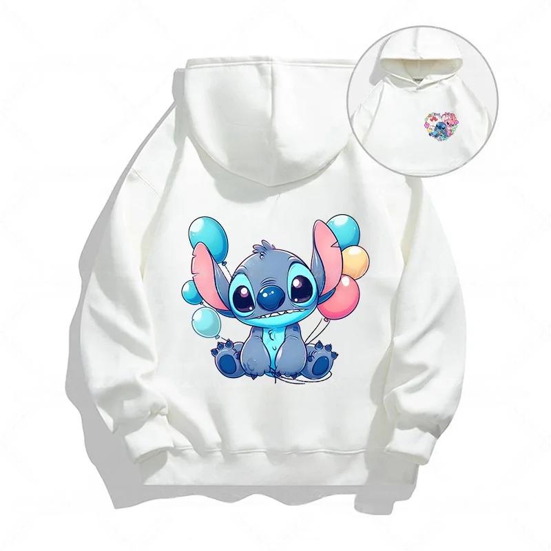 Autumn Disney Cool Stitch Print Children's Hoodies Fashion Casual Boys Girls Long Sleeved Sweatshirts Tops Kids Pullover