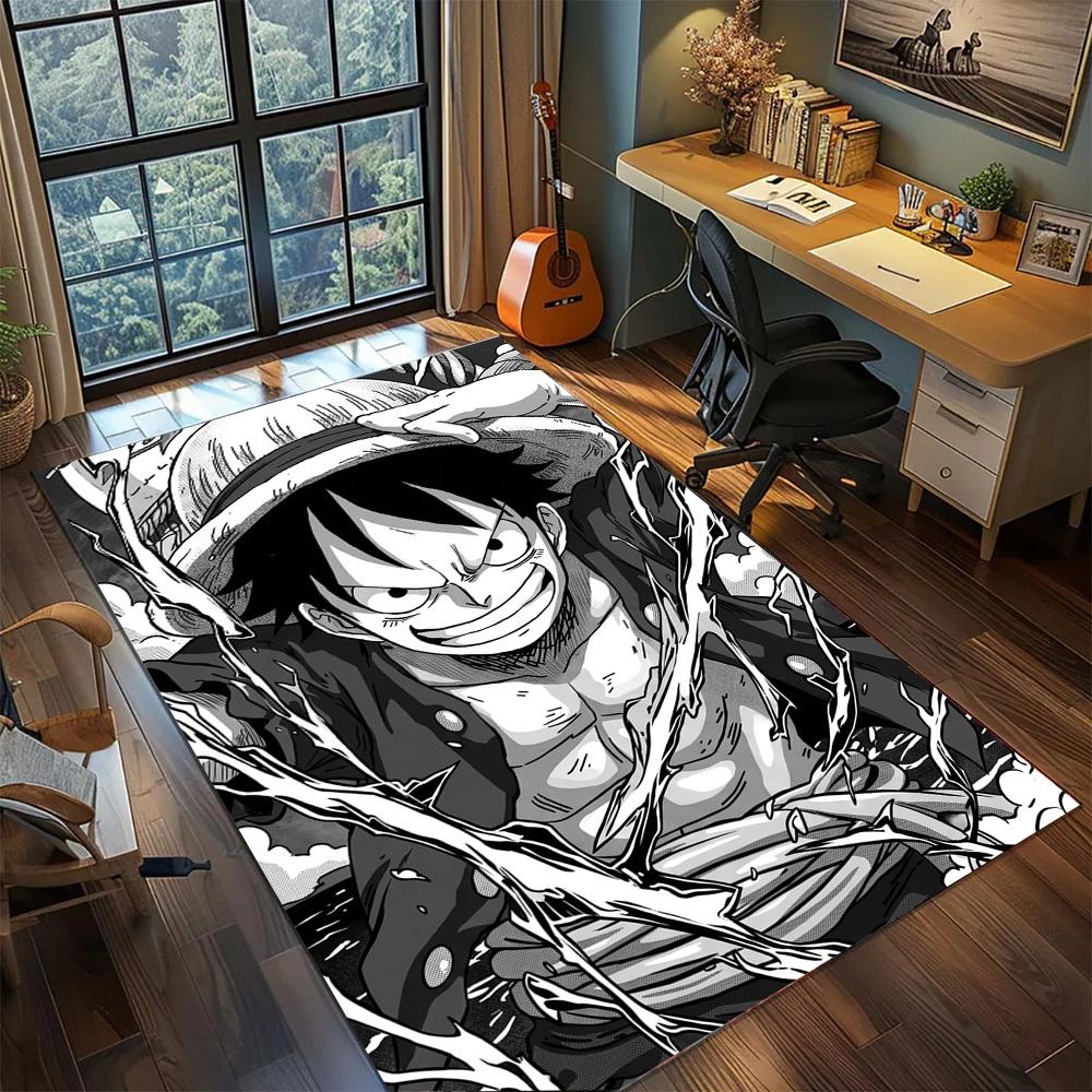 Washable One Piece Carpet Floor Mat Anti-Slip Large Area Rug for Home Decor Gamer Room Bedroom