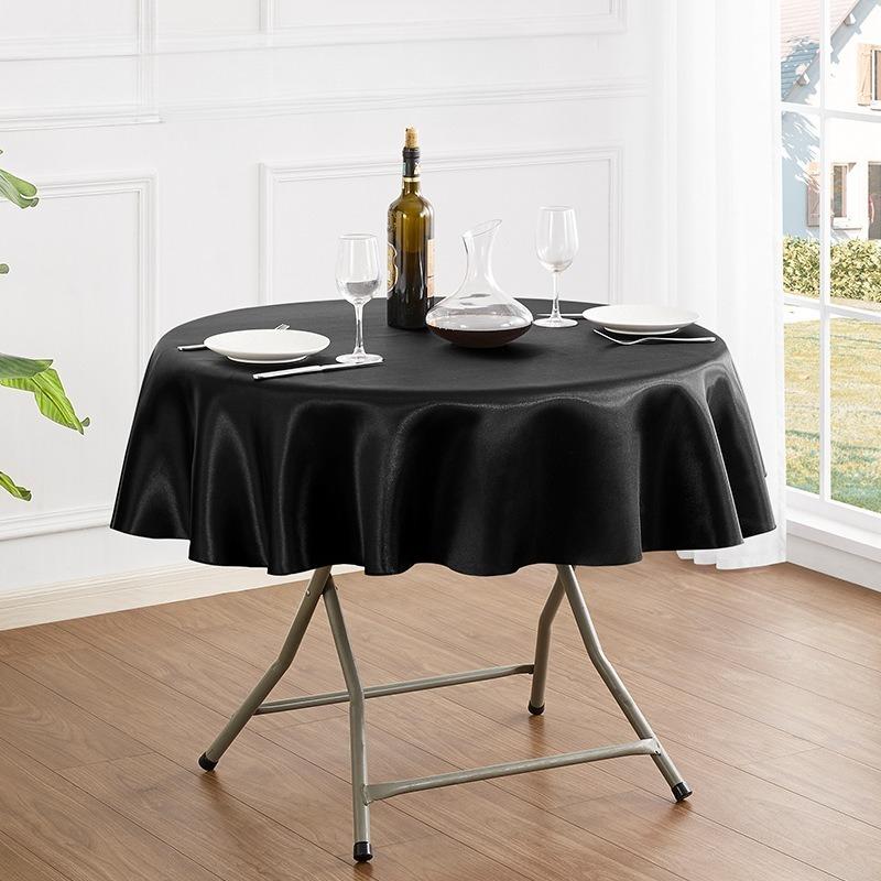 150/180/200cm Round Satin Tablecloth Bright Silk Tablecloth For Baby Shower Wedding Birthday Party Banquet Christmas Table Decor