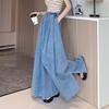 Spring and Autumn Loose Plus Size Elastic Waist Lantern Jeans Women's Wide-leg Slimming Mopping Pants Women's Simple Pants