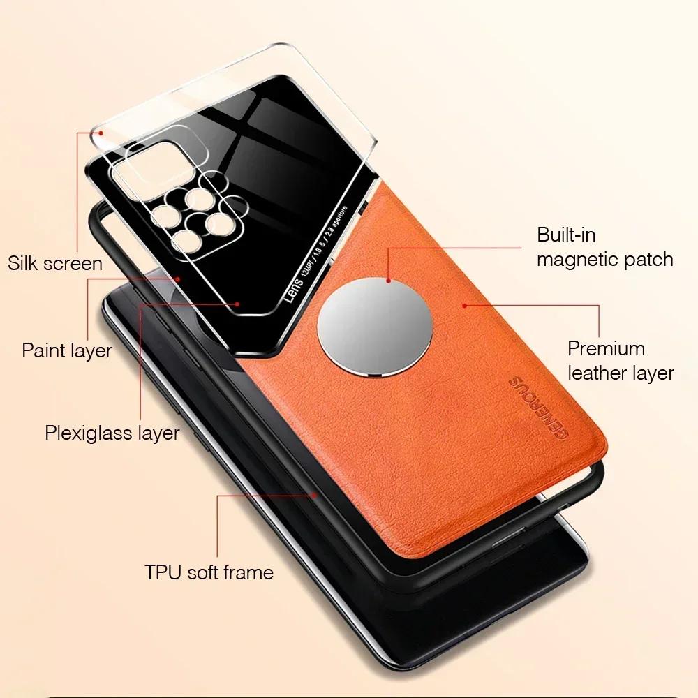 Luxury Leather Magnetic Protective Case for Redmi A3 13C 12 5G 12C 10C A1 Plus K70E K60 Ultra Pro Car Protect Shockproof Protection Cover