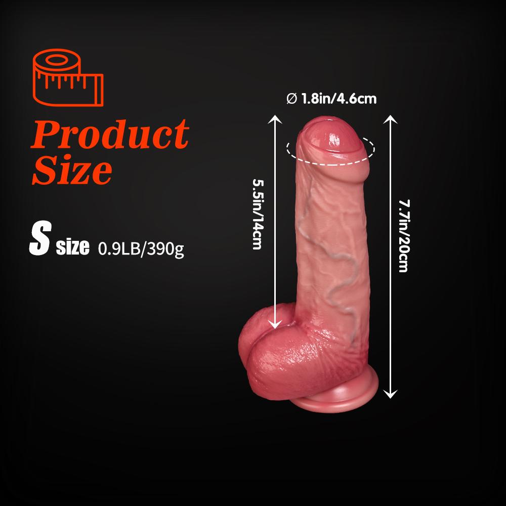 Liquid Silicone Lifelike Penis for G Spot & Anal Play Thick Soft Silicone Dildo Sex Toy with Strong Suction Cup, Hands-Free Adult Sex Toy