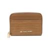 Letter Logo Signature Plate Leather Coin Purse Wallet Medium Women's Yellow Brown