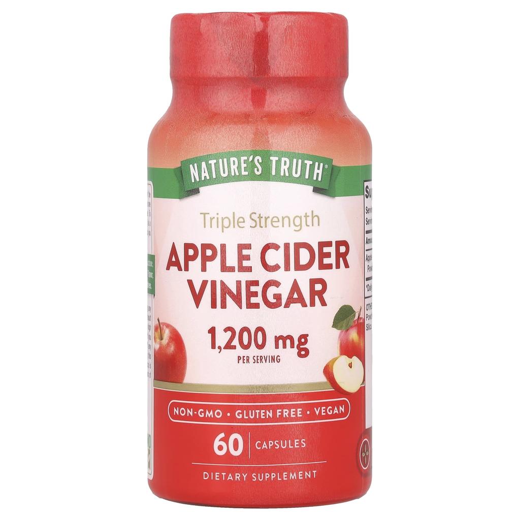 Nature'S Truth, Triple Strength Apple Cider Vinegar, 1,200Mg, 60 Veggie Caps (600Mg per Capsule)