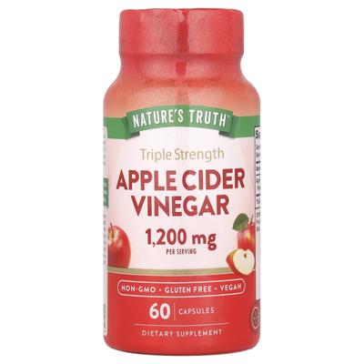 Triple Strength Apple Cider Vinegar, 1,200Mg, 60 Veggie Caps (600Mg Per Capsule)
