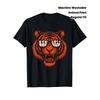 Tamanho Europeu Camiseta Masculina Tigre de Bengala com Estampa Animal Preta e Laranja com Letreiros Benga Becha & Bengals