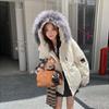 Tooling jacket down cotton clothes women's winter new good-looking big fur collar hooded pie overcome