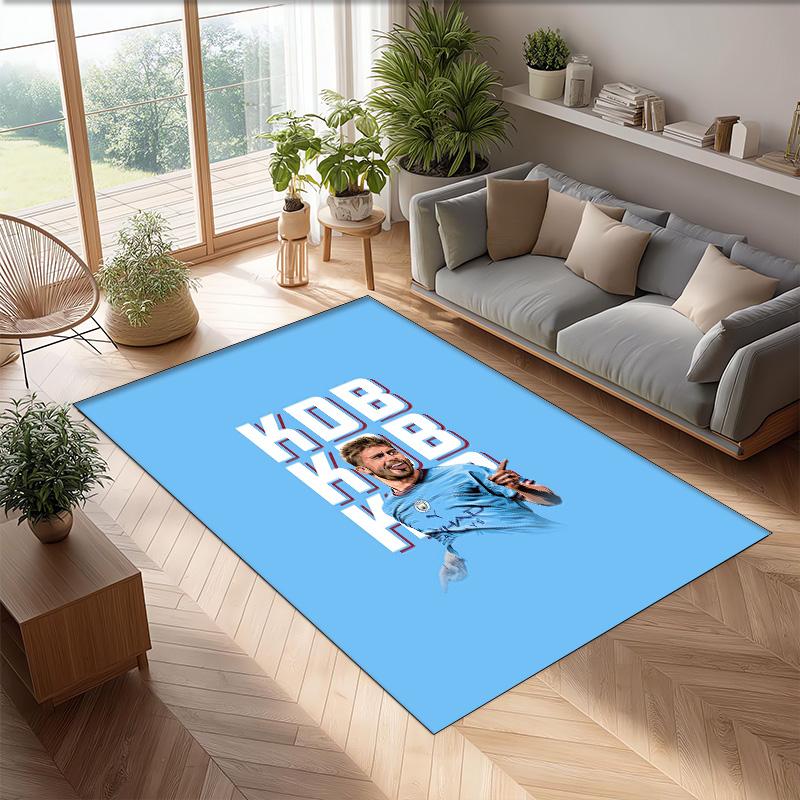Kevin De Bruyne Printed Flannel Area Rug Non Slip Soft Polyester Floor Carpet Indoor Decor Mat for Bedroom Living Room Sofa