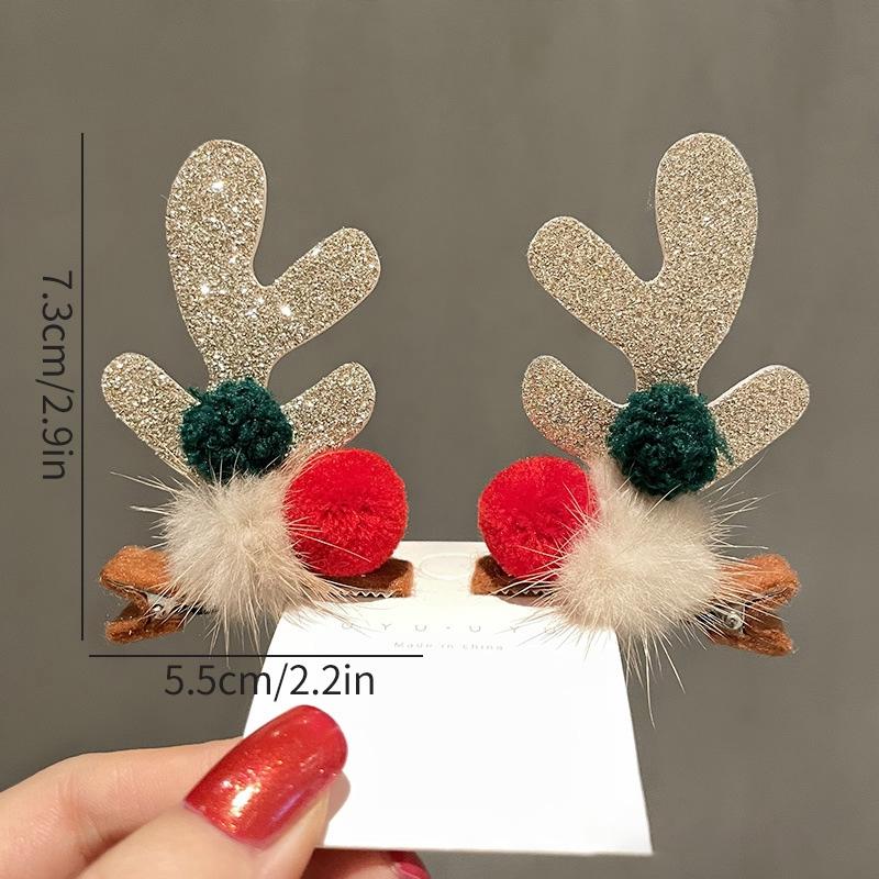 Christmas New Year Hair Clips Cartoon Deer Ear Headbands Hairpin Xmas Decor Gifts Navidad Festival Photo Props Hair Accessories