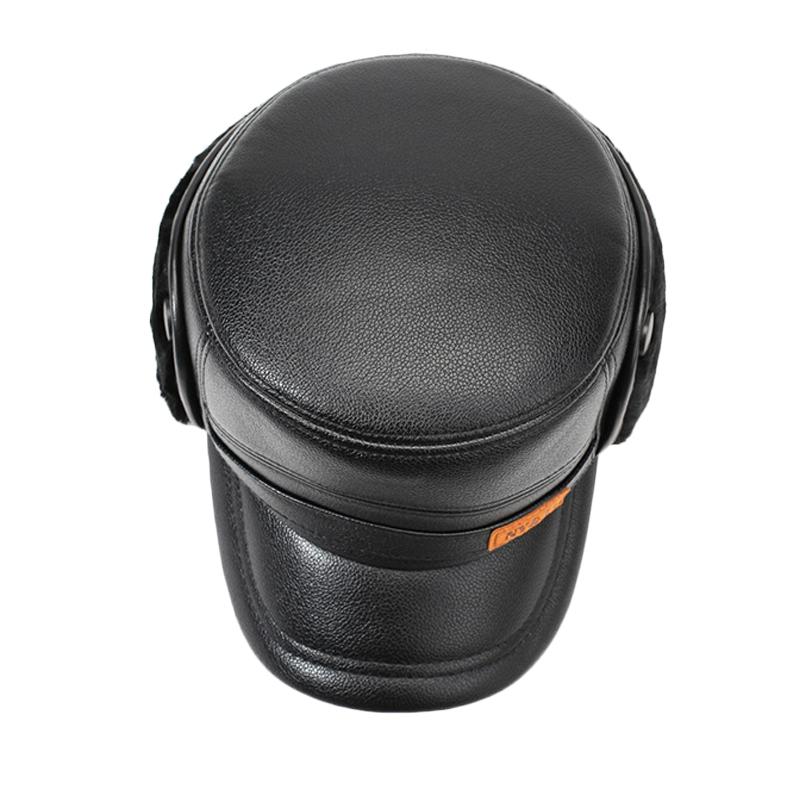 Middle-Aged and Elderly Hat Men's Winter Warm Father Grandfather Leather Hat Velvet Old Man Ear Protection Flat Cap
