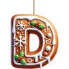 26 Letters Christmas Tree Decoration Gingerbread Alphabet Letters Ornament Flat To 2D Acrylic A Z Decoration Ornaments