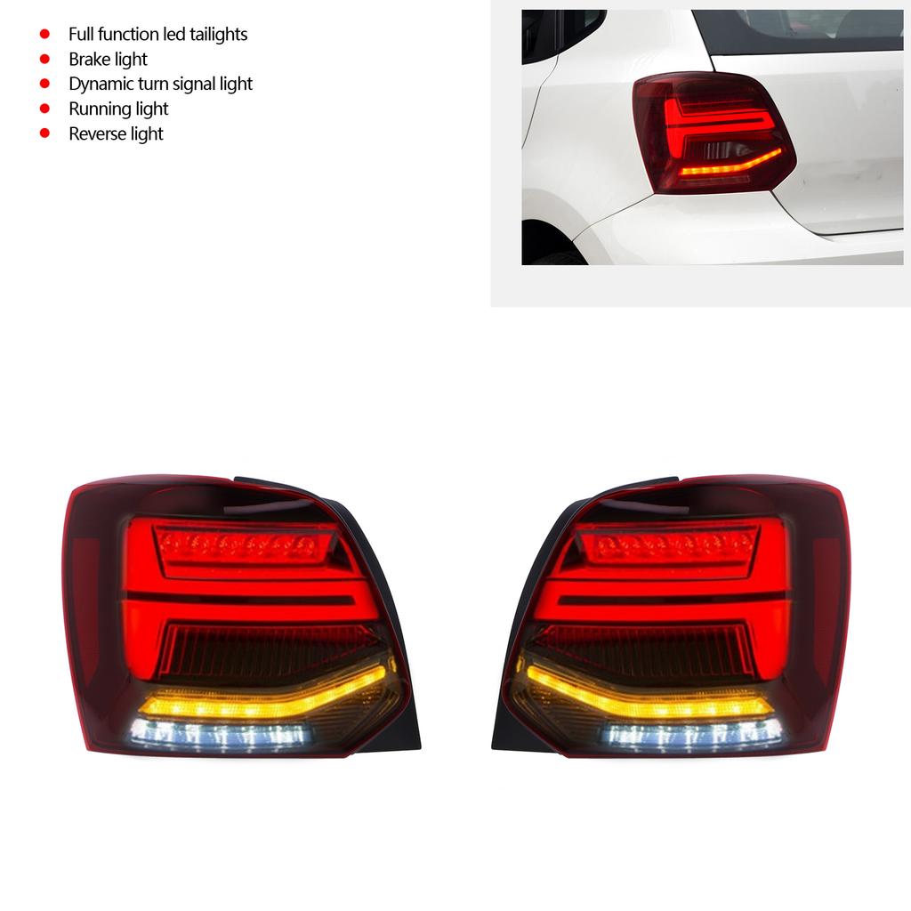 2PCS Left Handle Drive LED Taillights ABS PMMA Dynamic Turn Signal Back Lamp Fit for 6R / 6C / 61 2011‑2017
